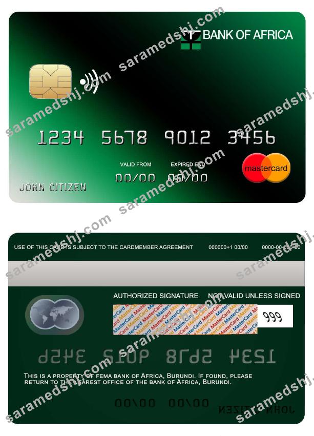 Burundi Africa  bank mastercard